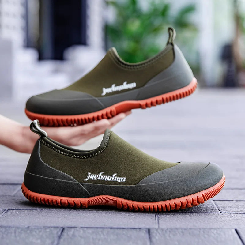Fashionable Men's Shallow Mouth Anti-slip Rain Boots Short Tube Waterproof Rain Boots Fishing Spring Summer Autumn Rubber Shoes