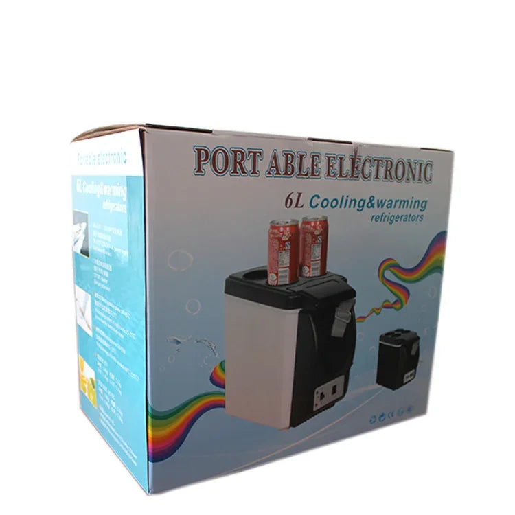 Portable Car And Home Dual-purpose Mini 12V Electronic Small Refrigerator 6L Refrigerator And Heating Box