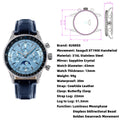 Sugess Chronograph Watch of Man ST1908 Swanneck Movement Mechanical Moonphase Wristwatches Waterproof Calendar Vintage New S468