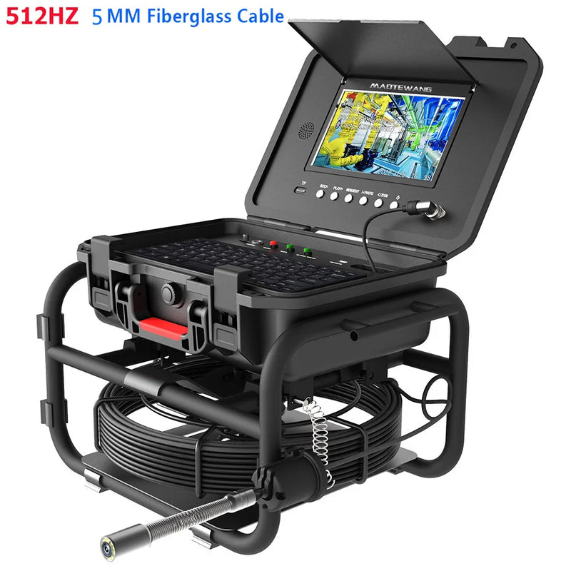 GAMWATER Sewer Pipe Inspection Camera with 512HZ Locator Self-Leveling Video+Audio Record Meter Counter 9"1080P Endoscope Camera