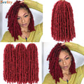 Short Butterfly Locs Crochet Hair Black Crochet Bob Hair 14”12” Light Weight Messy Distressed Butterfly Faux Locs Crochet Braids