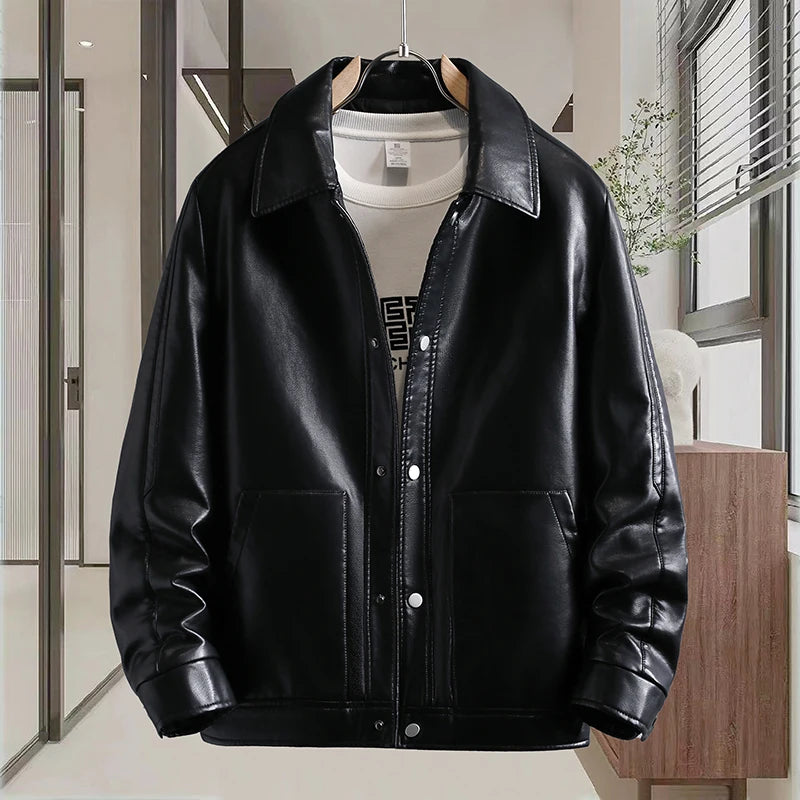 This Autumn's Best-Selling High-Quality Stand-Up Collar Jacket Is a Trendy, Fashionable, Cool and Versatile Casual Leather Jacke