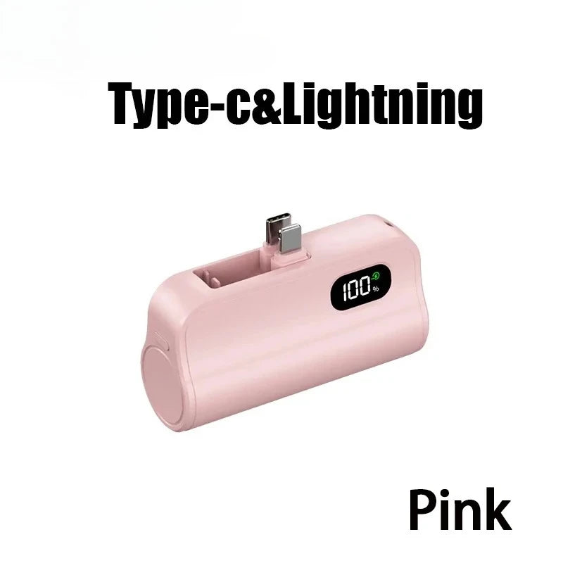 Mini Capsule 50000mAh High Capacity Power Bank Portable Wireless Fast Charging External Battery For iPhone Huawei Samsung