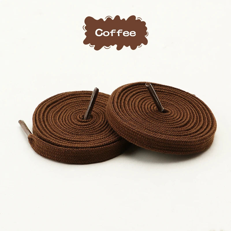 Classic Solid-Color Flat Laces Premium Cotton Casual Shoelaces Sneaker Shoelace Shoe accessories 1Pair