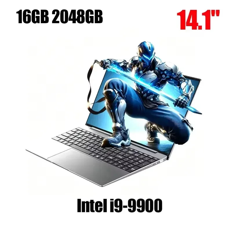 14.1" Gaming Laptop Intel Core I9-9900 32GB+2TB Windows 11 1920x1080 HD Backlit Keyboard Ultra Slim Notebook Computer Office PC