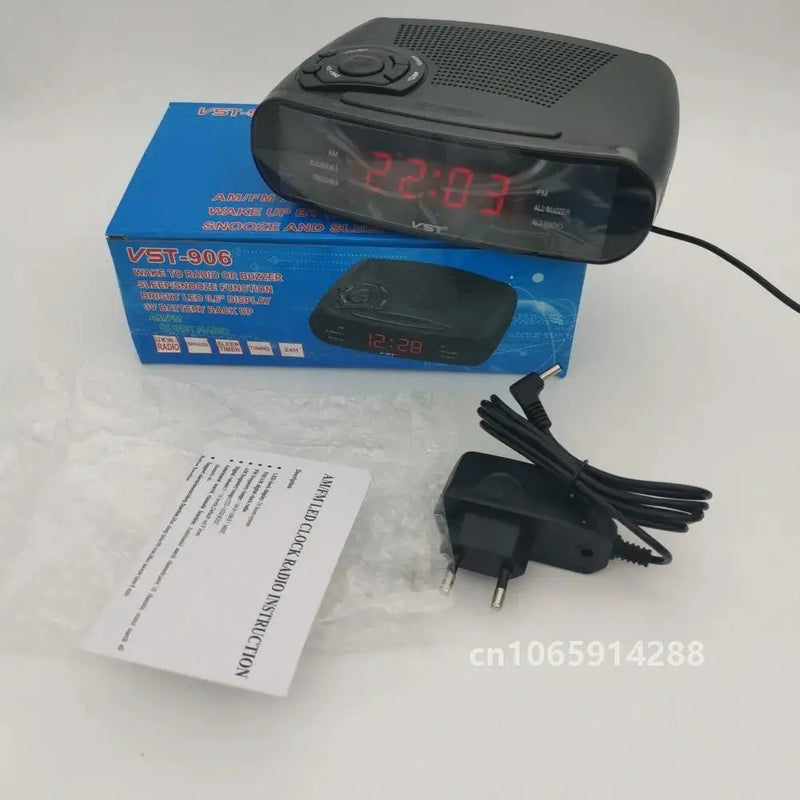 Alarm Clock Radio With AM/FM Digital LED Display With Snooze, Battery Backup Function