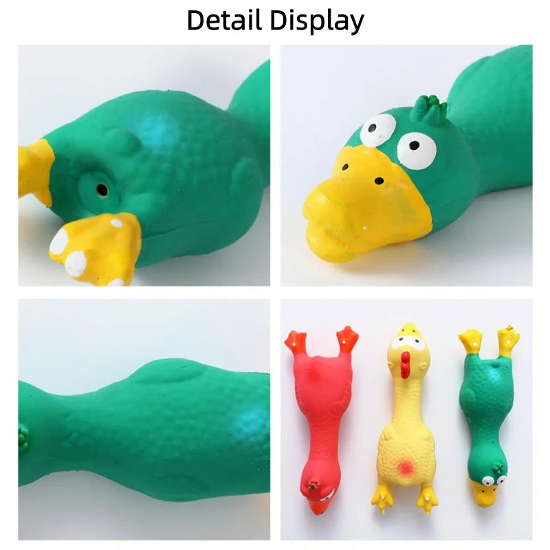 Bite Resistant Squeaky Dog Rubber Toy Latex Animal Shapes Chew Toy for Puppy Sound Making Pet Supplies