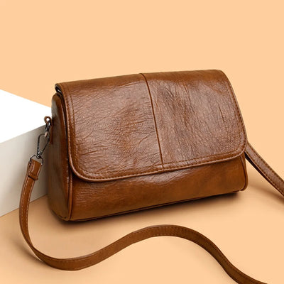 Retro Oil Wax Leather Crossbody Bag, with Textured | SAMAG