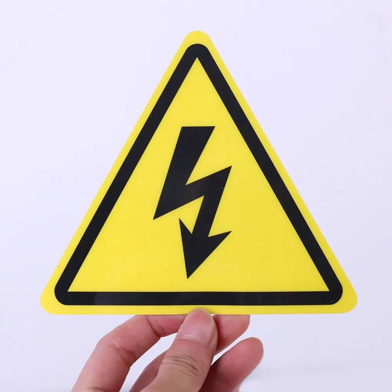 5pcs 3.6/5/8/10/15cm Warning Sticker High Quality Accessories Yellow Danger Notice Adhesive Labels Danger Forelectric Box