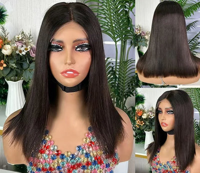 Straight Human Hair 5X5 Silk Top Full Lace Human Hair Wig Peruvian Remy Hair Silk Base Full Lace Wig With Baby Hair
