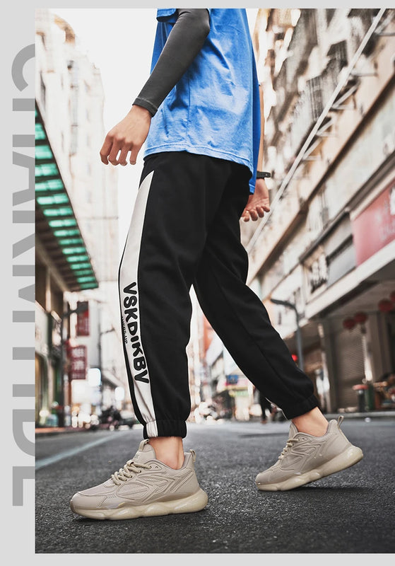 Men's Sports Shoes Trendy Flat Heel Low-top Soft-soled Round Toe Lace-up Large Size New High-quality Solid Color Running Shoes