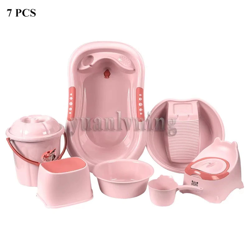 Baby Bathtub Upgraded Plastic Bath Set Non - Slip Thickened - View 3 | SAMAG