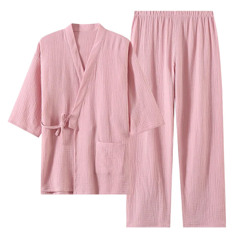 Sleepwear Men's Pajamas and Robes Male Couple's Set Pure Oversized Home Wear Spring Autumn Pajama 2pcs