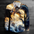 New Men's Long Sleeve Shirt Wave Button Casual Street | SAMAG