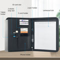 Bisofice Zippered Business Padfolio A4 PU Leather Portfolio Organizer for Interview Resume Document Planner Agenda  Holder