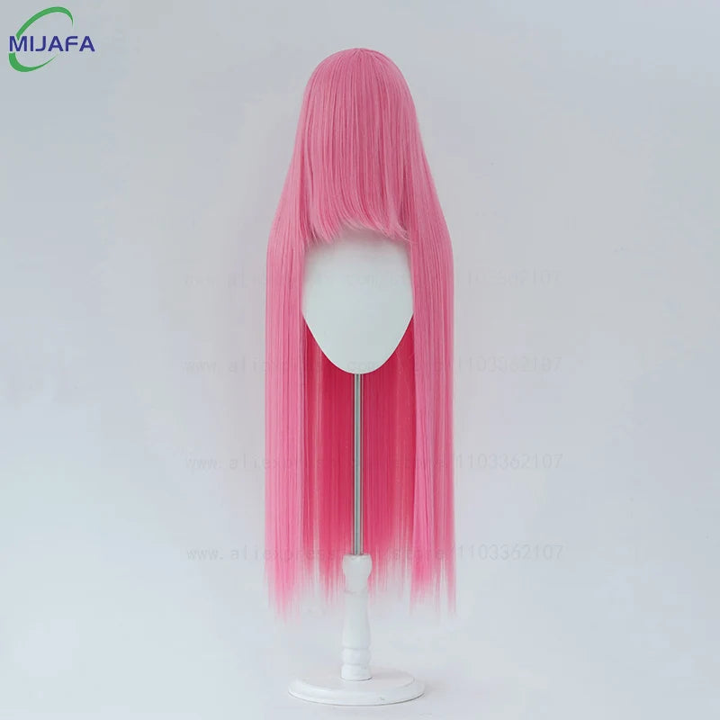 Very High Quality 600g 68 Colors 40 Inch 100cm Long Straight Cosplay Wig With Bangs Heat Resistant Hair Anime Wigs + Wig Cap