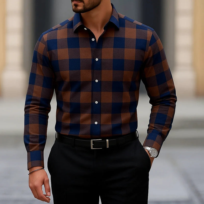 Men's Long Sleeve Shirt Casual Slim Fit Button Down | SAMAG