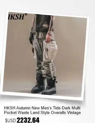 HKSH Spring Summer New Men's RO Style Round Collar Printed T-shirt Oversized Chic Cotton Chic Top American Loose Y2K Tees HK4638