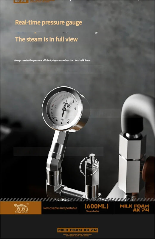HomeWise AK-74 Portable Milk Frother Stainless Steel Milk Steamer Water Vapor Separator Drying vapour Coffee Making Milk Coffee