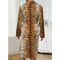 Men's Robes New Personalized Tiger Skin Patterned Men's Nightgown for Home Skin Friendly Thin Quick Drying Loose Fitting Pajamas