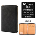 New A5 Binder with Phone stand,PU Leather Portfolio Budget Binder Cover,6 Rings Refillable Notebook Planner Cover with Zipper