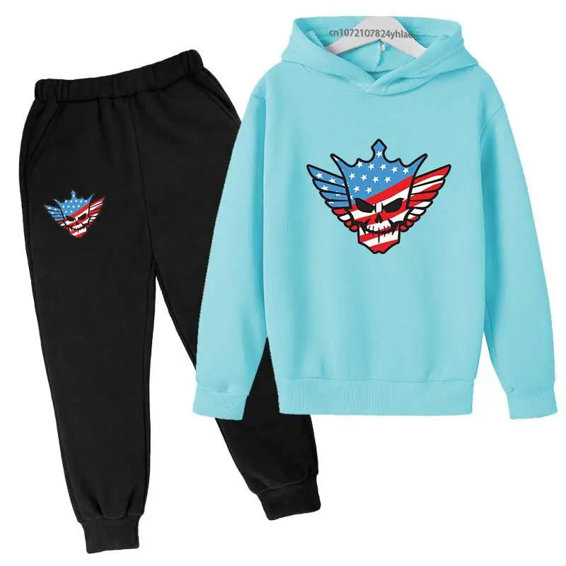 Kids Autumn Spring Fashion Cody WWE Pullover Hoodie+Pants | SAMAG