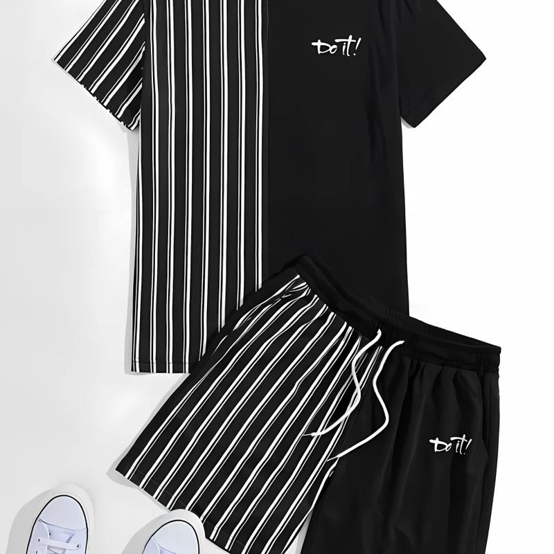 Men's 3D Printed Fashionable T - Shirt+Shorts Set, Fun Pattern Short - Sleeved Breathable Quick - Drying Top - View 4 | SAMAG