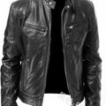 Business Style PU Leather Jacket Stand Collar Slim Fit Zipper Coat Multiple Colors Autumn New Arrival Fashion Urban Outerwear