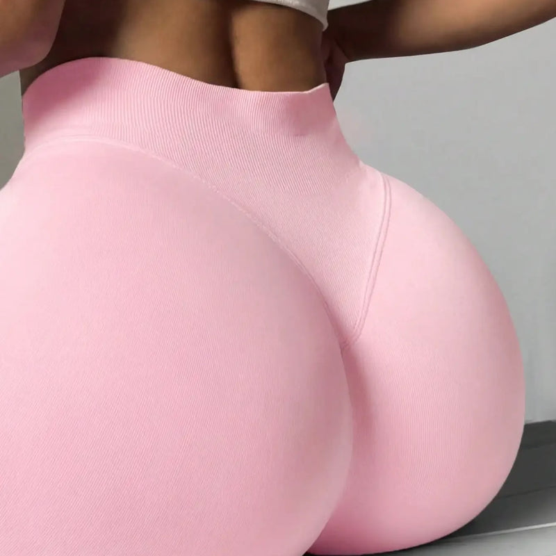 Women's Seamless Butt Lifting Sports Shorts, Suitable For Gym Workout, Cycling, Running, Black Tight Pants, Summer