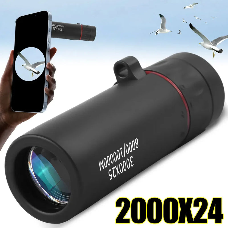 3000x25 Monocular HD Professional Adult Monocular and Mini Portable Telescope, Suitable for Outdoor Camping and Hunting