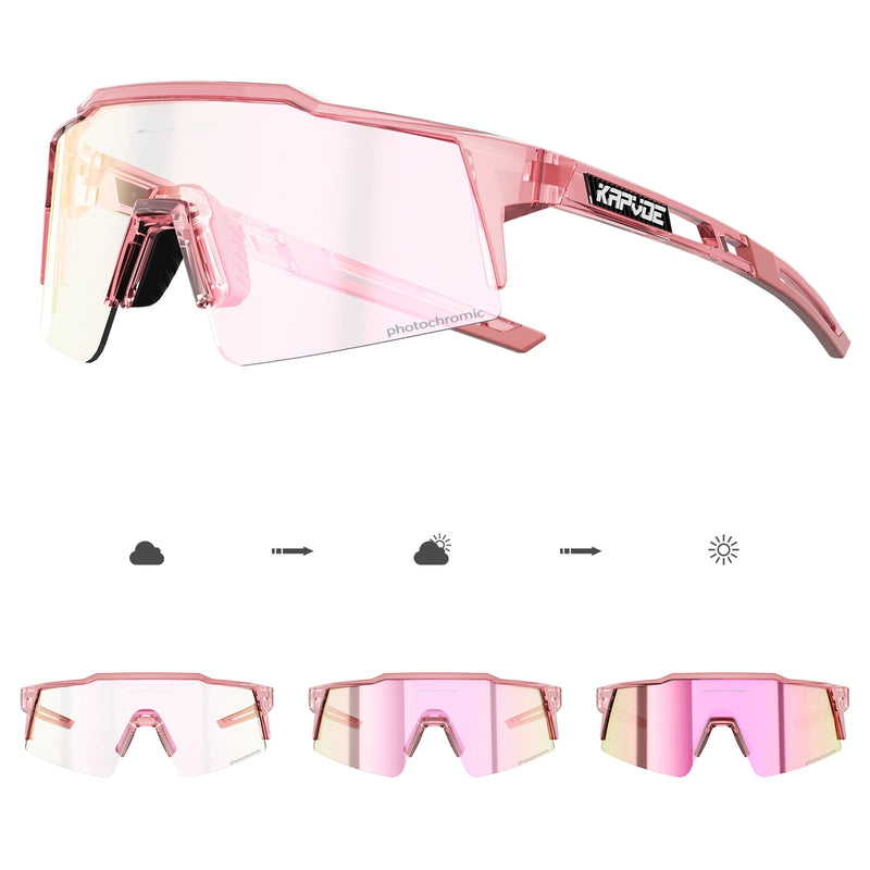 Kapvoe Red Photochromic Cycling Sunglasses for Men Blue | SAMAG