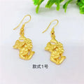 NovaGlod  24K real gold summer tassel earrings for women's fashion 9999 real gold earrings flower gold jewelry accessories