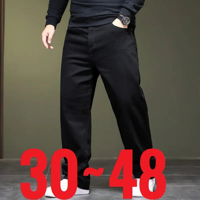 Extra Large Size 48 Men's Jean Straight Leg Loose Denim | SAMAG
