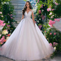 LORIE Arabia Vintage Lace Wedding Dresses Backless Button | SAMAG