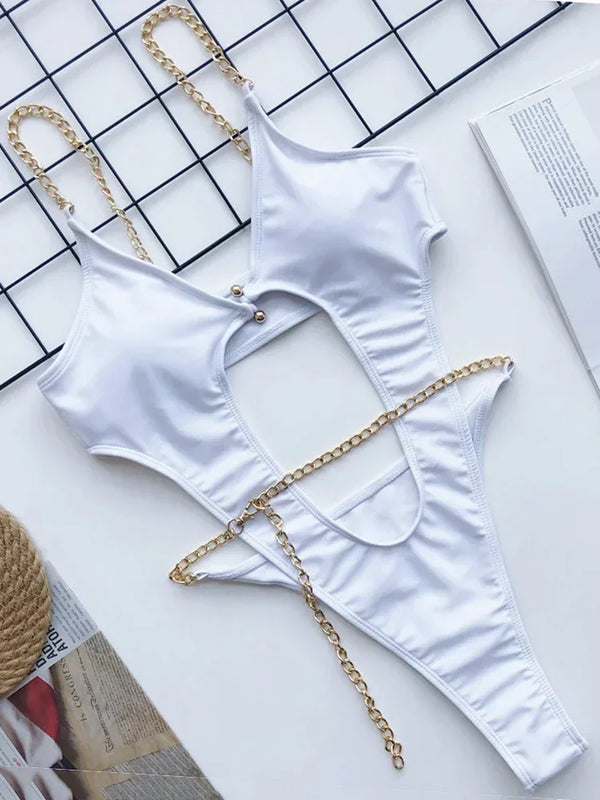 Sexy Metal Chains Underwired Bikini Women Swimsuit Female | SAMAG