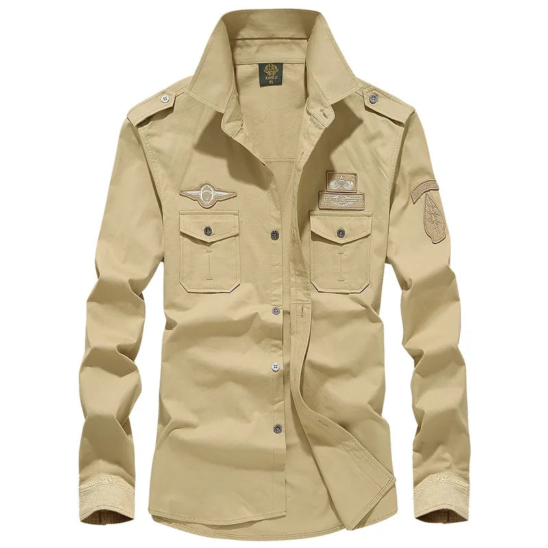 Men's Spring Cotton Casual Shirt Military Tooling | SAMAG