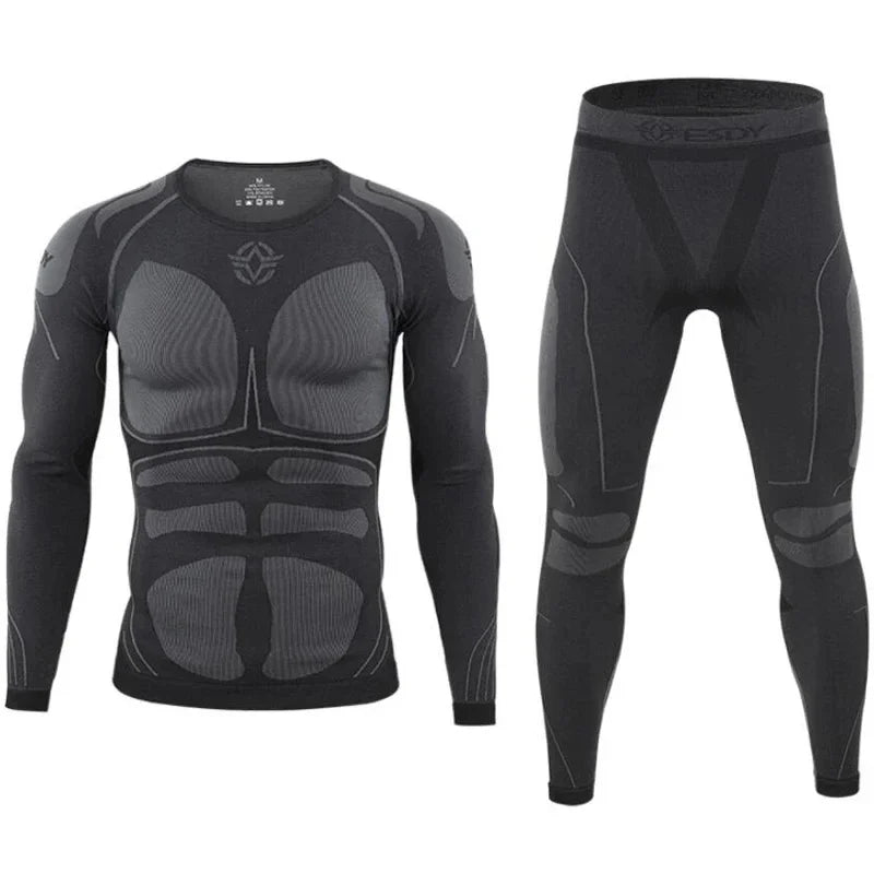 Men's Tactical Tight Fitting Seamless Thermal Underwear Outdoor Sports Function Breathable Training Design Cycling Thermal Suit