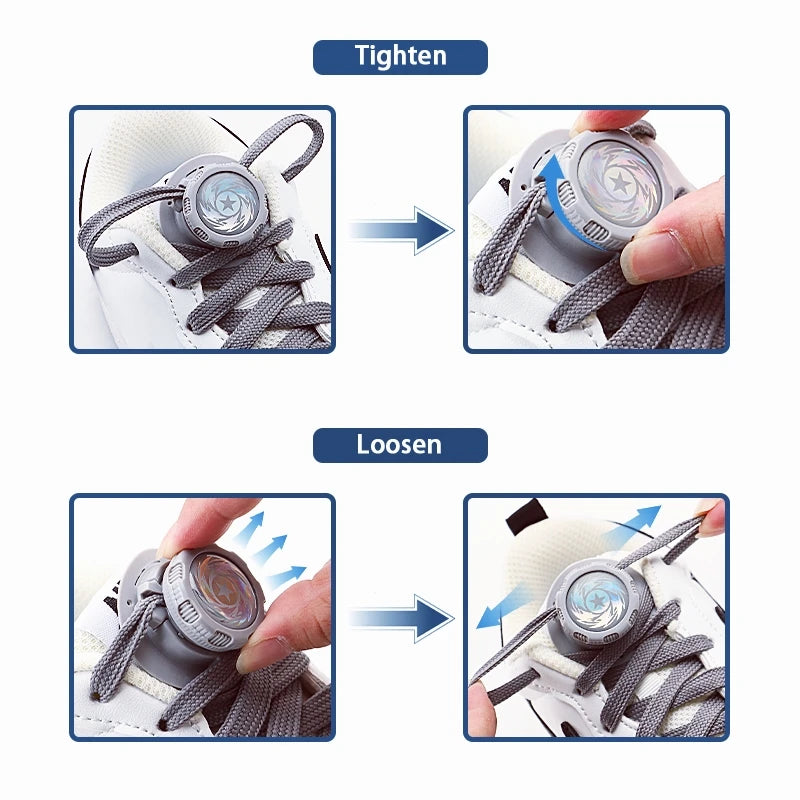New Swivel Buckle Laces Adults Kids Sneakers No Tie Shoe Laces Automatic Flat Shoelaces Without Ties Casual Shoes