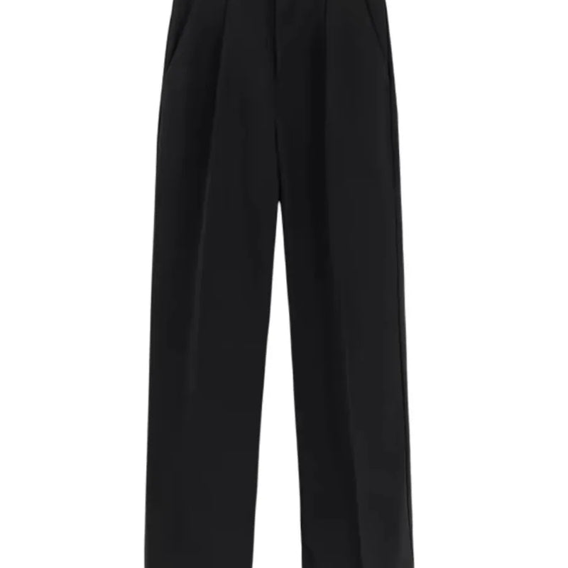Black Suit Jacket Long Waist-Cinching Men's Vest Youthful Style V-Neck Single-Button Closure Pure Color Trendy Autumn Wear