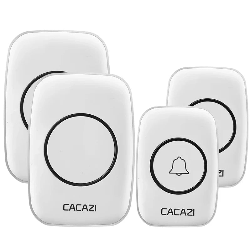 CACAZI New Wireless Doorbell Waterproof 300m Range US EU UK Plug-in Home Intelligent Door Bell Chime 1 2 Button 1 2 3 Receivers