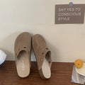 Suede Women's Clogs with Adjustable Strap Cork Footbed Leather Mules with Arch Support Unisex Outdoor Clogs Potato Shoes