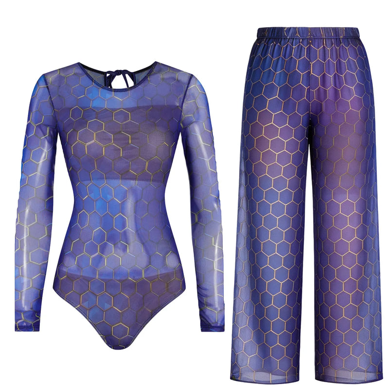 Women's Long Sleeve Swimwear Sunscreen One Piece Swimsuit | SAMAG