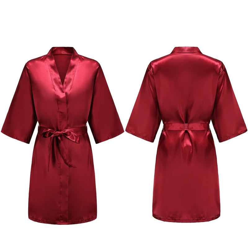 Women's Pure Short Silky Robes Bridesmaid Bride Party | SAMAG