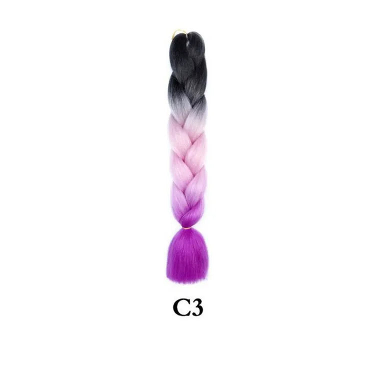 Tereshar 1Pcs 24inch 100g Synthetic Braiding Hair Extensions Jumbo Braiding Hair Twist Crochet Braids Hair for Women