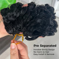 Human Hair Pre-Separated Miracle Knots Feather Crochet Burmese Curly Human Hair Feather Crochet Human Hair Extensions Invisible Miracle Knots Crochet Human Hair Bundles For Women Daily Use Birthday Holiday Gift Popular Hairst