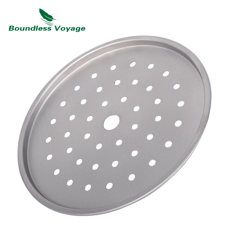 Boundless Voyage Camping Cooking Pot Multifunctional Titanium Steamer Soup Pot Frying Pan Set with Lid Outdoor Mess Kit Ti2057C