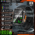2026 New 1200 mAh Battery Military Smartwatch Men 5ATM Waterproof Fitness Tracker Health Heart Rate Smart Watch For iOS Android