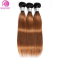1B/30 Ombre Bone Straight Human Hair Bundles Brazilian Remy Human Hair Weave Extensions 2 Tone Brown Colored Bundles Human Hair