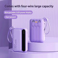 Lenovo New 500000mAh 4 Cables High Capacity Mini Power Bank Fast Charging Portable External Battery Supply New For iPhone Xiaomi