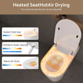 Smart Bidet Toilet Seat Heated Seat Self-Cleaning Nozzle Foam Shield Automatic Lid LED Display Remote Control for Kids Adults